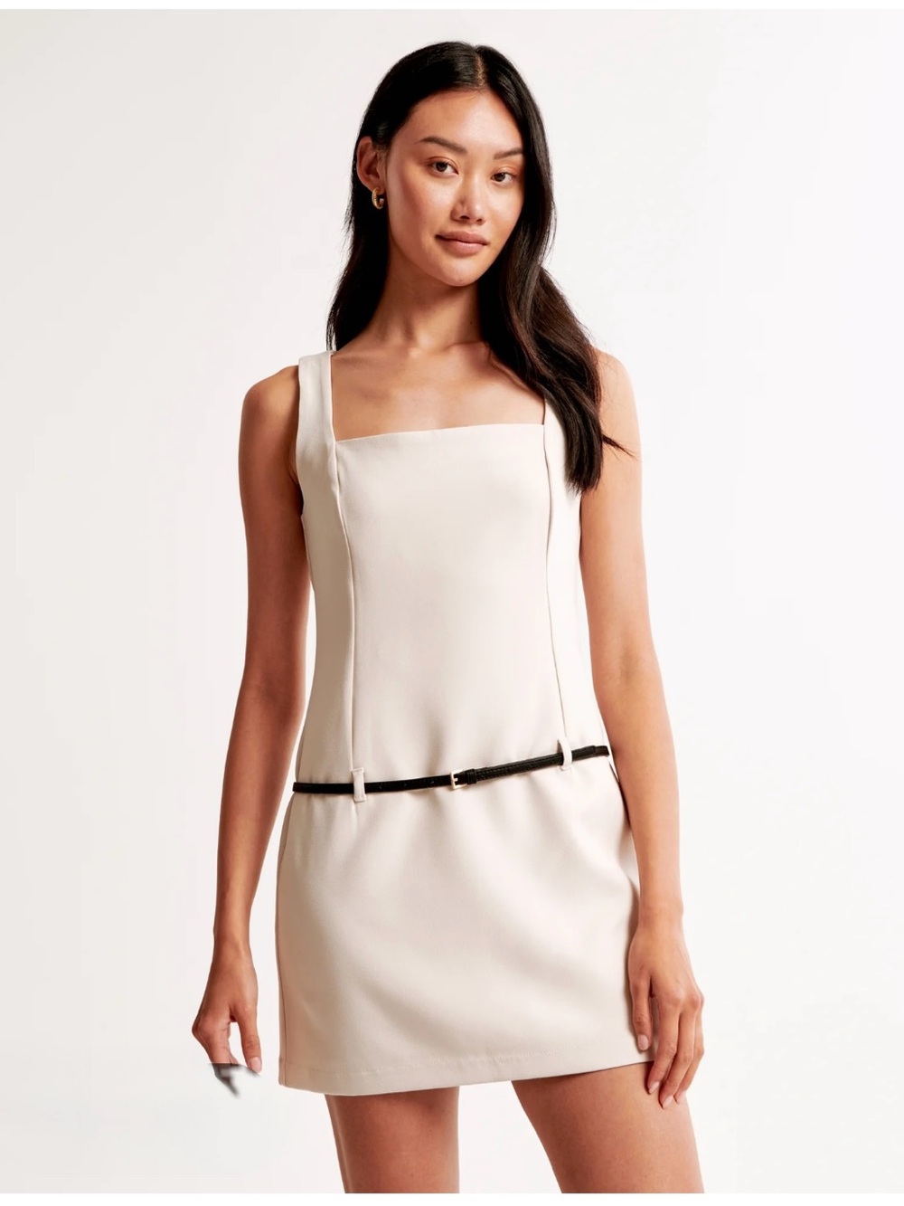 A&F Squareneck Belted Mini Dress